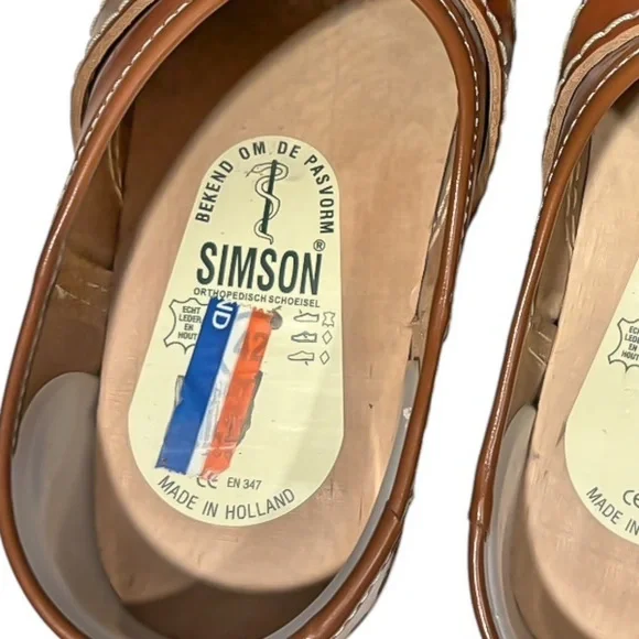 SIMSON Leather Slip On Orthopedic Wooden Shoes - Picture 7 of 7